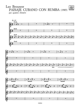 Paisaje Cubano Con Rumba - BROUWER - Partition